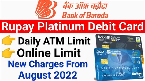 rupay platinum di contactless card bob charges|RuPay platinum debit card fees.